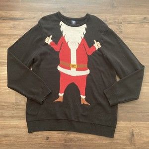 Men’s Route 66 Santa's Suit Ugly Christmas Sweater Red Tacky Size XLT